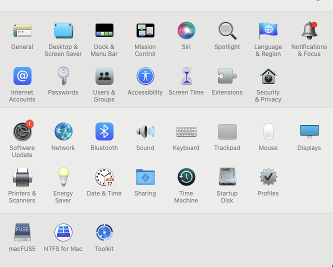 Mac system preferences