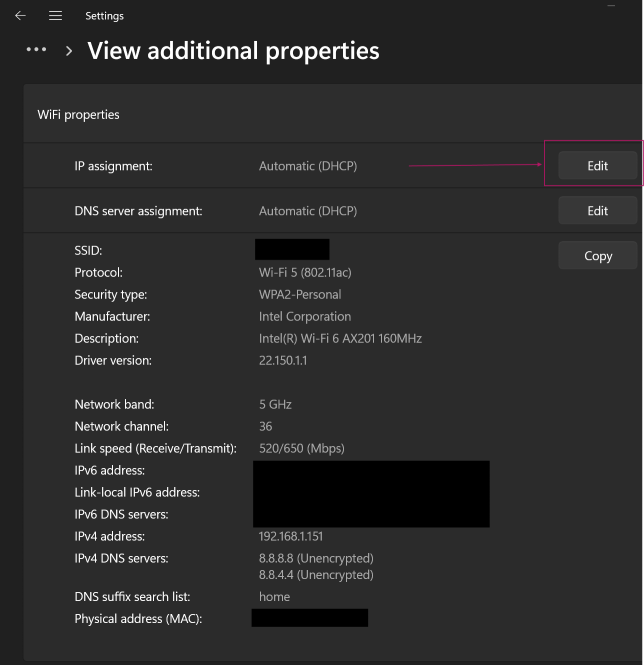 Windows 11 properties